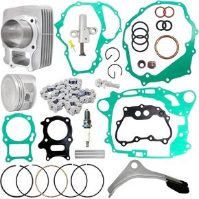 68.5mm Cylinder Piston Ring Tensioner Gasket Top End Rebuild Kit Compatible with Honda Recon 250 SporTrax 250 EX 2×4 TRX250X