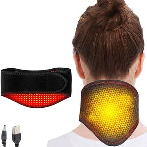 USB Neck Heating Pad Electric Heating Neck Warmer Adjustable 3 Level Temperature Heated Neck Wraps USB Powered Heated Neck Support Brace Neck Protector