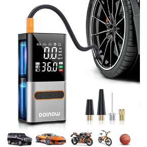 Tire Inflator Portable Air Compressor - Cordless Air Pump for Car Tires with Tire Pressure Gauge (150 PSI) - One Click Smart Pump Tire Inflator for Car, Motorcycle, Bicycle and Ball
