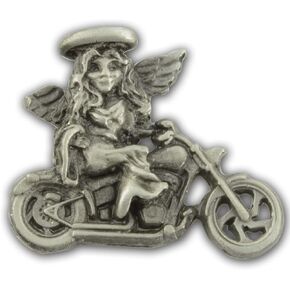 STOCKPINS Motorcycle Guardian Angel Pin - Good Luck Biker Pin for Protection on the Road