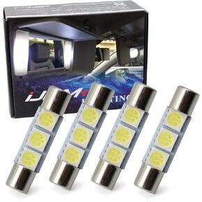 iJDMTOY 3-SMD 29mm 6614F Replacement Bulbs For Car Sun Visor Vanity Mirror Lights, Xenon White