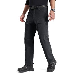 FREE SOLDIER Men's Tactical Water Repellent Ripstop Cargo Work Pants Men Hiking Nylon Spandex Trousers with 8 Pockets