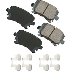 Akebono Ultra-Premium Ceramic Rear Disc Brake Pads, GREY