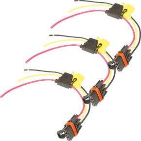 3 Pack Fused Power Harness Pigtail Connector with Weather Proof Fuse Holder Compatible with Polaris Pulse Bar for Ranger, RZR, General 1000 xp Busbar
