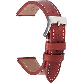 ULLCHRO Leather Watch Straps for Men & Women - Quick Release - Stainless Steel Buckle - Replacement Strap - Band With 17mm, 18mm, 19mm, 20mm, 21mm, 22mm