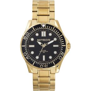 Miykon Diver Style Stainless Steel Watches for Men - 45mm Ion Plated Men Watches with Scratch Resistant Glass - 100ft Water Resistant Men's Wrist Watches with Luminous Hands