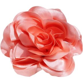 Large Camellia Rose Flower Brooches Lapel Pins Dainty Satin Fabric Apparelpin Oversized Brooch Pin for Women Men Wedding Party Banquet Dress Dance Clothes Accessories
