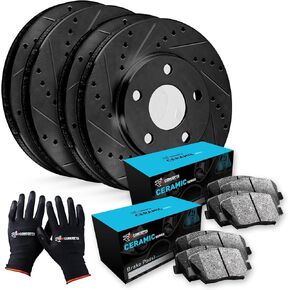 R1 Concepts Front Rear Brakes and Rotors Kit |Front Rear Brake Pads| Brake Rotors and Pads| Ceramic Brake Pads and Rotors |fits 2015-2020 Acura TLX