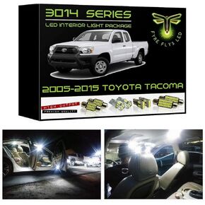 Fyre Flys 7 Piece White LED Interior Lights for 2005-2015 Toyota Tacoma Super Bright 6000K 3014 Series SMD Package Map Dome License Plate Light Bulb Kit and Install Tool