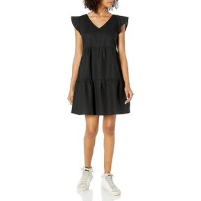 فستان فلاحي من مزيج الكتان المغسول بأكمام مرفرفة من Goodthreads للسيدات in Kuwait