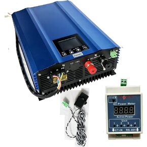 TINGEN 1200W Grid Tie Inverter with LCD Solar Panel Input 55V-90V Battery Voltage Input 48V AC Output 90V-140V
