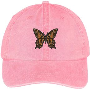Trendy Apparel Shop Butterfly Embroidered Washed Cotton Adjustable Cap