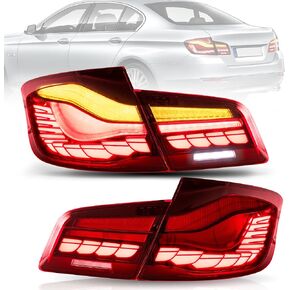 VLAND OLED Tail Lights Assembly Fit for 4-series BMW GTS F32 F33 F36 F82 F83 2014-2020 Sedan/Convertible/Coupe, Rear Lamps with Dynamic Dragon Scale DRL, Back light W/Sequential Turn Signal, Red