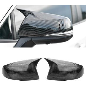Yumzeco Compatible with Toyota Highlander Side Mirror Cover 2020-2024, Ox Horn Door Mirror Covers, LH & RH Side Door Rearview Mirror Cover Cap Exterior Decoration Accessories (Glossy Black)