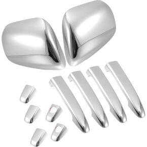 for Toyota Tacoma 2005-2010 Driver Passenger Side Mirror Covers Cap Overlay Rearview Mirror Guard Covers Silver Tone 1 Set