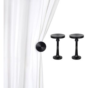 Curtain Tiebacks 1 Pair of Curtain Holdbacks Zinc Alloy Curtain Tiebacks Wall Mounted with Screws, Decorative Curtain Holders for Drapes Stylish Black Curtain Tieback Hooks for Home Office