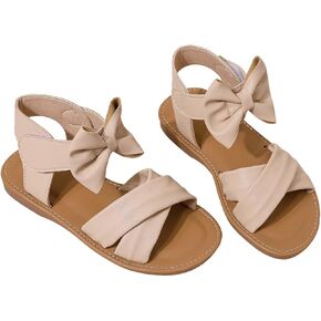 Verdusa Girl's Bow Crisscross Sandals Open Toe Summer Shoes with Back Strap
