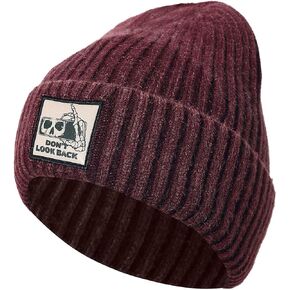 Isurrender Unisex Embroidered Ribbed Knit Beanie - Unique Graphic Patch Winter Hat for Men and Women in Saudi Arabia