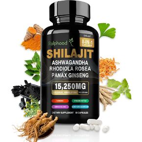 Shilajit for Men/Women - Shilajit Pure Himalayan Organic,Shilajit Capsules with Ashwagandha,Shilajit Supplements 60 Capsules Alternative to Resin,Drops & Gummies