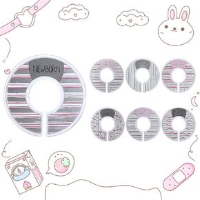 Baby Closet Dividers for Baby Clothes Organizer, Nursery Decor Hanger Dividers from Newborn to 24 Months, Baby Size Closet Dividers Set of 7 for New Mom Dad Parents - Woodland Animals