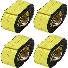 SHEUTSAN 4 PCS 2 Inch x 8 Ft Lasso Tow Strap, Lasso Straps with D Ring for Tow Truck Wheel Lift Wrecker Auto Hauler