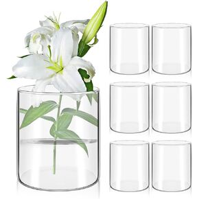 12pcs Glass Cylinder Vase for Centerpieces, 10 Inch Clear Vase Tall Glass Vases for Wedding Table Decor Hurricane Floating Candle Holder Cylinder Vases Bulk for Home Party Decor (10 x 3.35 Inch)