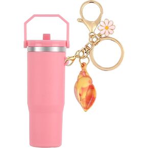 Mini tumbler keychain Stanley cup keychain Women's keychain with lipstick holder for backpack charms Handbag keychain