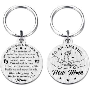 New Mom Gifts, First Time Dad Keychain, Mom to Be Gifts, Peronalized Gifts for Dad to Be