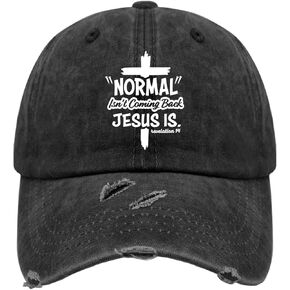 Normal Isnt Coming Back Jesus is Trucker Hat Outdoor Hat AllBlack Black Bucket Hat Gifts for Her Baseball Hats