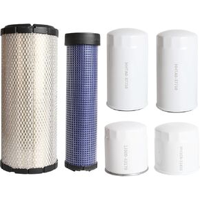 6 PCS Filter Kit, For Kubota Tractor M7060 M6060 Engine V3307-CR-TE4,OE 59800-26110,3A111-19130 Air Filter,HH1C0-32430,HHTA0-37710,1J800-43170 Oil Filter