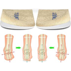 3 Layers Adjustable Supination & Pronation Correction Heel Insoles,Self-Adhesive Medial & Lateral Heel Wedge Inserts for Foot Alignment, Knee Pain, Bow Legs (Black, L: W: 7.5-12 / M: 7-11)