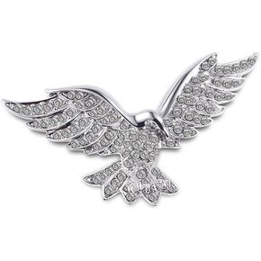 Patriotic Eagle Brooch Pin Animal Eagle Lapel Pin Sparkling Fly Eagle Safty Pin for Women Men Girls Teens