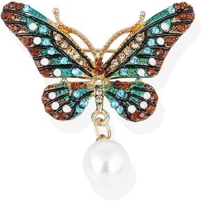 Big Butterfly Brooch Pins for Women Butterfly Pearl Brooch Pins Butterfly Rhinestone Cute Brooch Pins Colorful Anime Brooch Pins Insect Brooch Pins Colorful Outdoors Lapel Badge Brooch Pins for Lanyards Backpacks Clothes Hats Jackets
