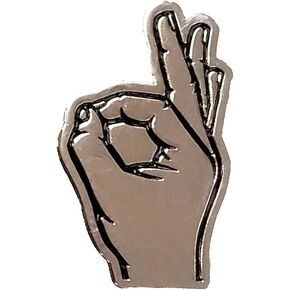 OK Circle Game Hand 1.25" Enamel Lapel Pin