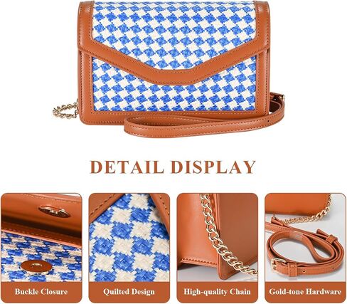 GM LIKKIE Houndstooth Clutch Purses for Women, Foldover Envelope Crossbody Bag, PU Leather Shoulder Handbag in Saudi Arabia