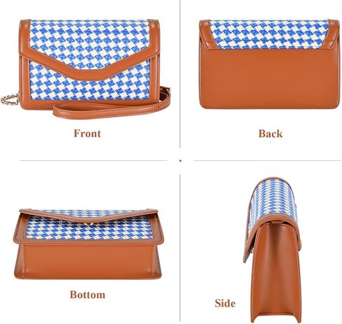 GM LIKKIE Houndstooth Clutch Purses for Women, Foldover Envelope Crossbody Bag, PU Leather Shoulder Handbag in Saudi Arabia