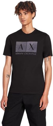 Armani Exchange Men's Regular Fit Crew Neck Cotton Jersey Box Logo Tee in Saudi Arabia