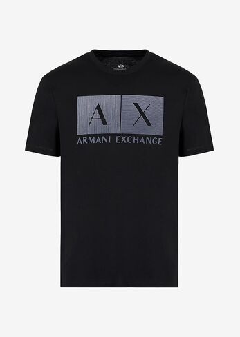 Armani Exchange Men's Regular Fit Crew Neck Cotton Jersey Box Logo Tee in Saudi Arabia
