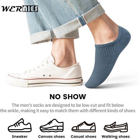 wernies No Show Socks Men 10 Pairs Casual Low Cut Ankle Socks with Non Slip Invisible Socks in Saudi Arabia
