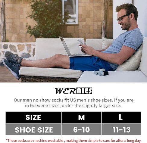 wernies No Show Socks Men 10 Pairs Casual Low Cut Ankle Socks with Non Slip Invisible Socks in Saudi Arabia