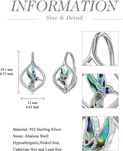 WINNICACA Leverback Earring for Women 925 Sterling Silver Dangle Drop Hoop Earrings for Women Her Daughter Wife Friend Birthday Anniversary Christmas Gift in Saudi Arabia