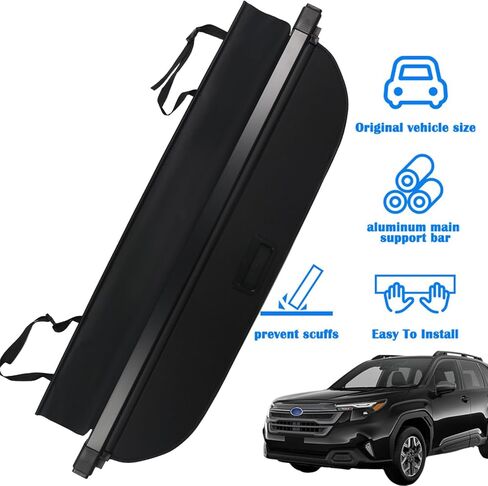 Marretoo Cargo Cover for 2025 Subaru Forester(No Gap) for 2025 Subaru Forester Accessories Upgrade Version Black Retractable Trunk Cover Security Shield Shade in Kuwait