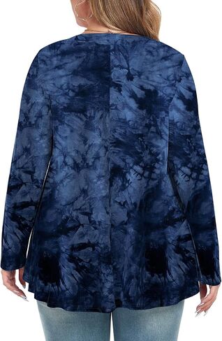 LARACE Womens Plus Size Tunic Tops Loose Fit Square Neck Long Sleeve Shirts in Saudi Arabia