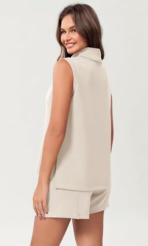 ODODOS Modal Soft Mock Neck Tank Tops for Women Sleeveless Sweater Vest Casual Turtleneck Pullover Top in Kuwait