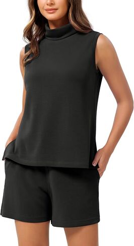 ODODOS Modal Soft Mock Neck Tank Tops for Women Sleeveless Sweater Vest Casual Turtleneck Pullover Top in Kuwait