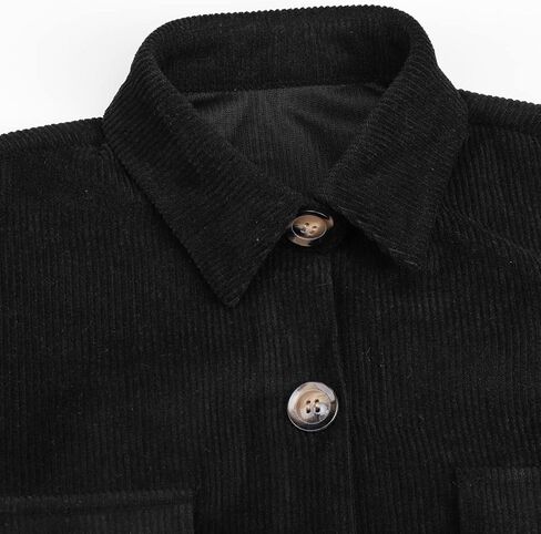 Beaully Women's Corduroy Button Down Shirts Casual Long Sleeve Oversized Jacket Shacket Coat with Pockets in Saudi Arabia