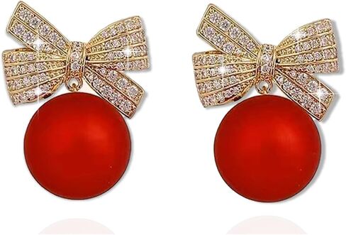 Bow Pearl Earrings for Women, Valentines Day Gifts Trendy Ribbon Earring Gift Ideas Wife Girlfriend Valentine Birthday Wedding Christmas Jewelry in Saudi Arabia