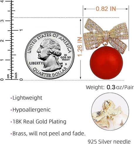Bow Pearl Earrings for Women, Valentines Day Gifts Trendy Ribbon Earring Gift Ideas Wife Girlfriend Valentine Birthday Wedding Christmas Jewelry in Saudi Arabia