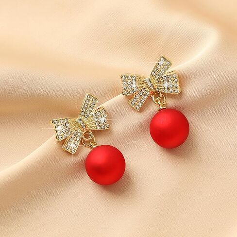 Bow Pearl Earrings for Women, Valentines Day Gifts Trendy Ribbon Earring Gift Ideas Wife Girlfriend Valentine Birthday Wedding Christmas Jewelry in Saudi Arabia