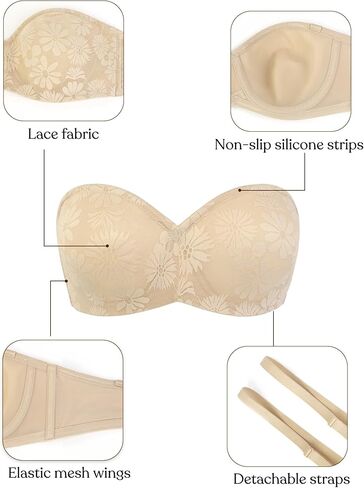 HSIA حمالات صدر بدون حمالات للنساء، حمالة صدر باندو مقاس كبير للصدر الكبير in Kuwait